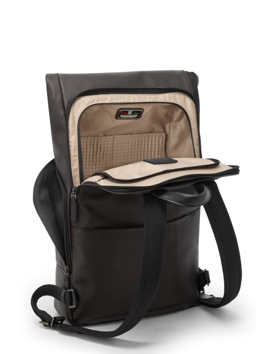 TUMI Harrison Osborn rugzak met 15 inch laptopvak - unisex - detail 2 donkerbruin