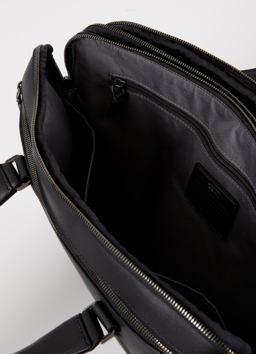 TUMI Harrison Sycamore Slim laptoptas van leer met 14 inch laptopvak - detail 2 zwart