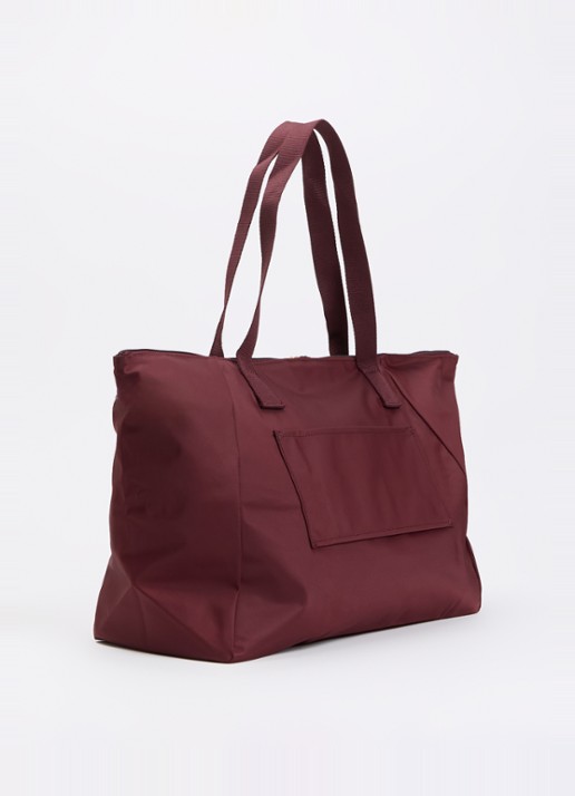 TUMI Just In Case Medium schoudertas met uitneembaar etui - achterkant 5 bordeauxrood