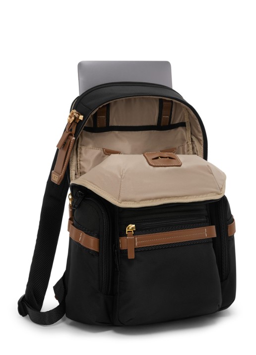 TUMI Navigation rugzak met 16 inch laptopvak - voorkant 6 zwart