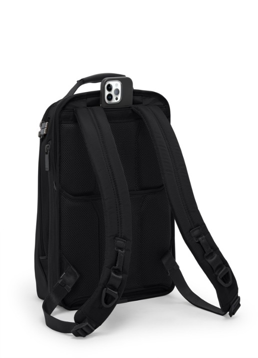 TUMI Rugzak met leren details en 16 inch laptopvak - detail 4 zwart