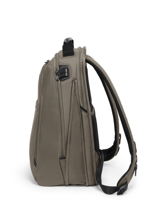 TUMI Rugzak met leren details en 16 inch laptopvak - detail 4 grijs