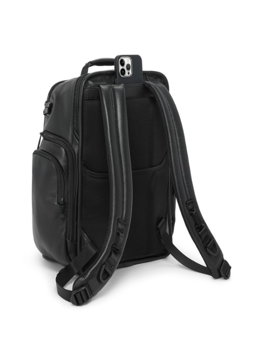TUMI Rugzak van leer met 16 inch laptopvak - detail 4 zwart