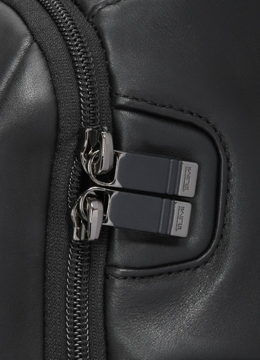 TUMI Rugzak van leer met 16 inch laptopvak - detail 6 zwart