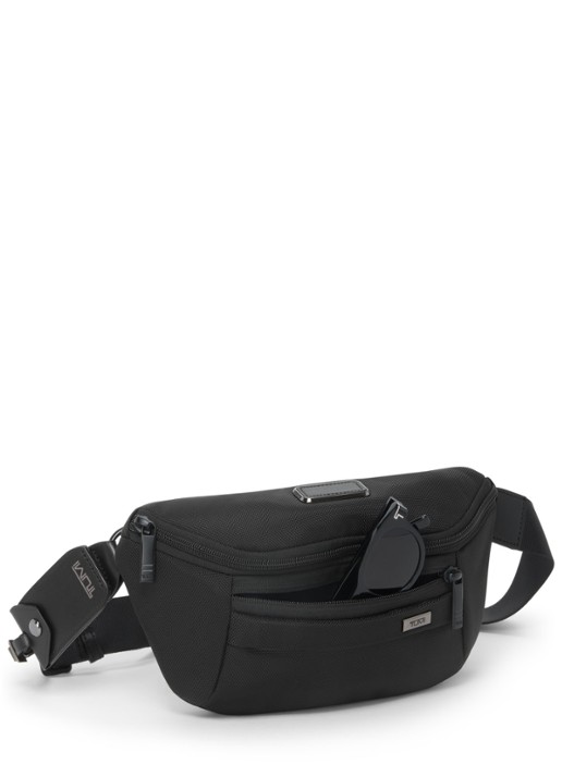TUMI Sling heuptas met leren details - achterkant 5 zwart