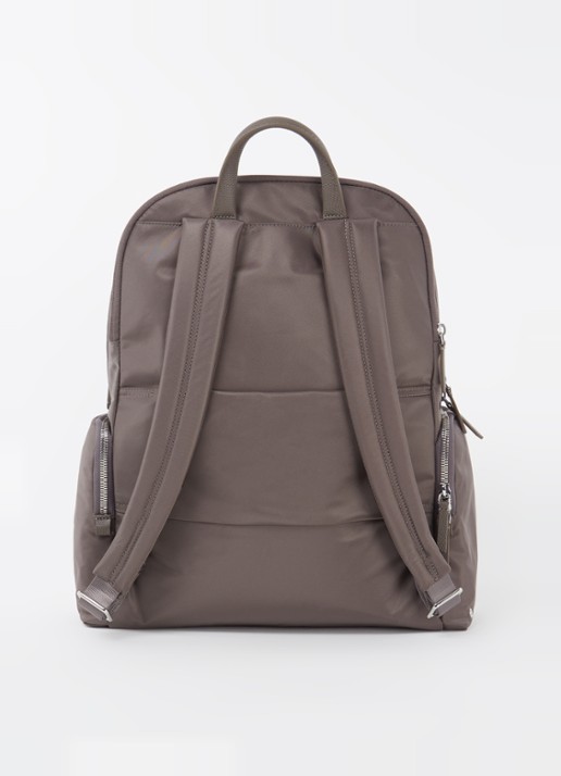 TUMI Voyageur Carson rugzak met 16 inch laptopvak - achterkant taupe