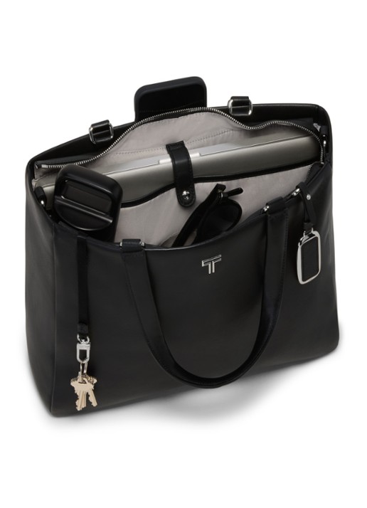 TUMI Voyageur Vail Medium crossbodytas met 16 inch laptopvak - voorkant 4 zwart