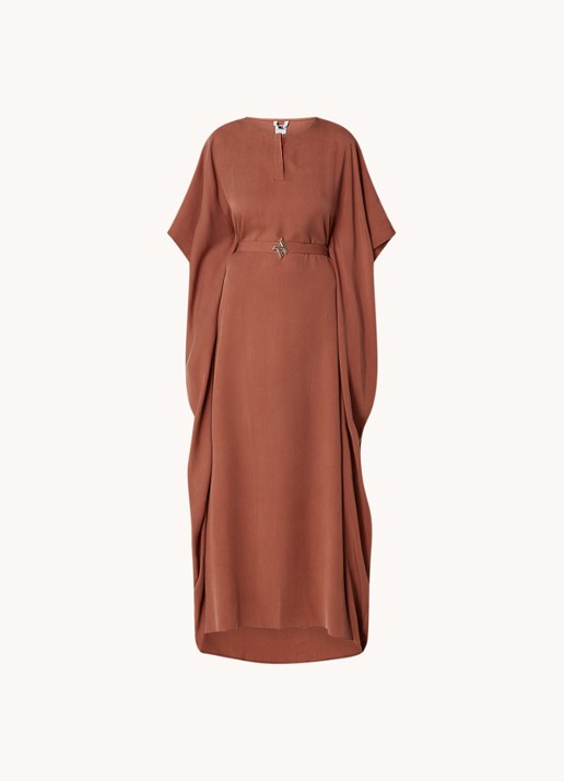 Turana Atash Ameera maxi tuniekjurk met strikceintuur - voorkant 3 bruin