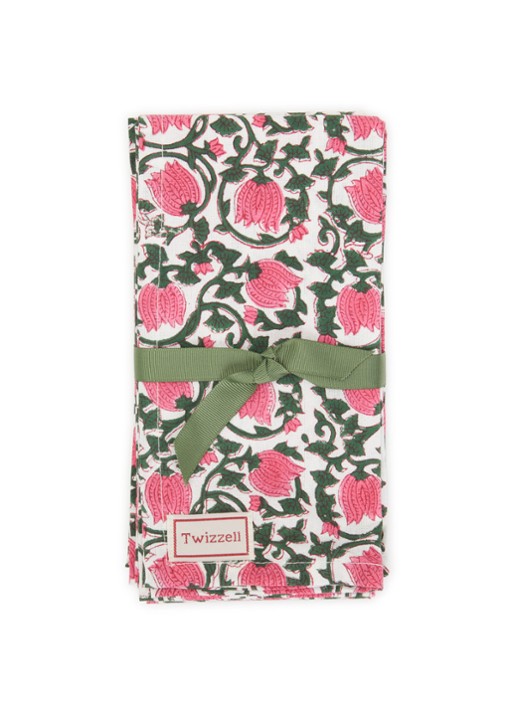 Twizzell Zucchini servet van katoen 45 x 45 cm 4 stuks