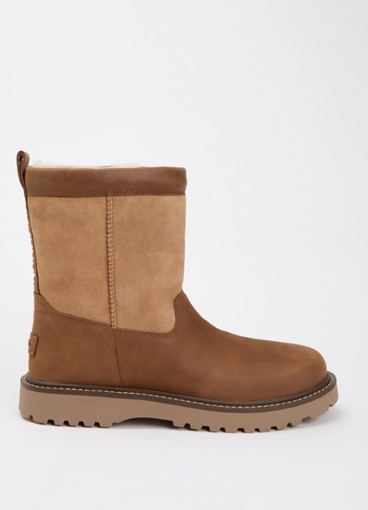 UGG Birch II laars van leer met details van suède - voorkant 4 cognac