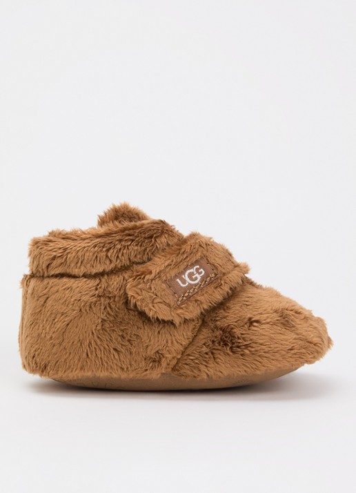 UGG Bixbee babyslofje van imitatiebont - voorkant 2 kastanjebruin