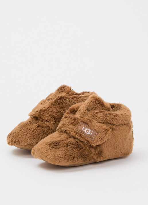 UGG Bixbee babyslofje van imitatiebont - voorkant 3 kastanjebruin