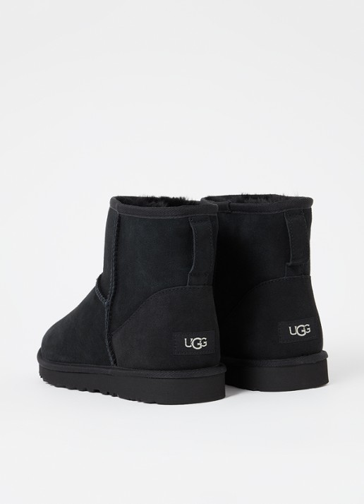 UGG Classic Mini enkellaars van suède - achterkant 2 zwart