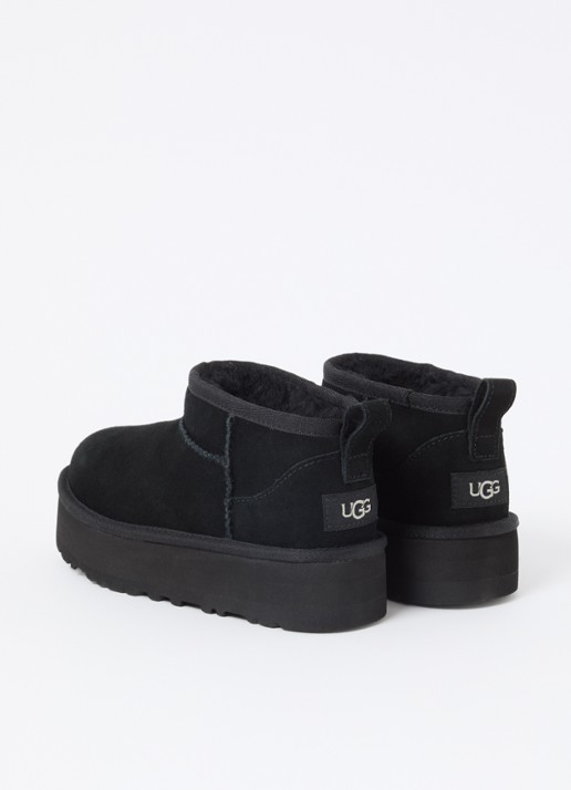 UGG Classic Ultra Mini Platform enkellaarsje van suède  - achterkant 3 zwart