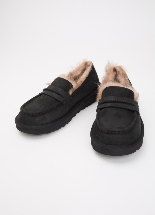 UGG Ellis loafer van nubuck - detail zwart