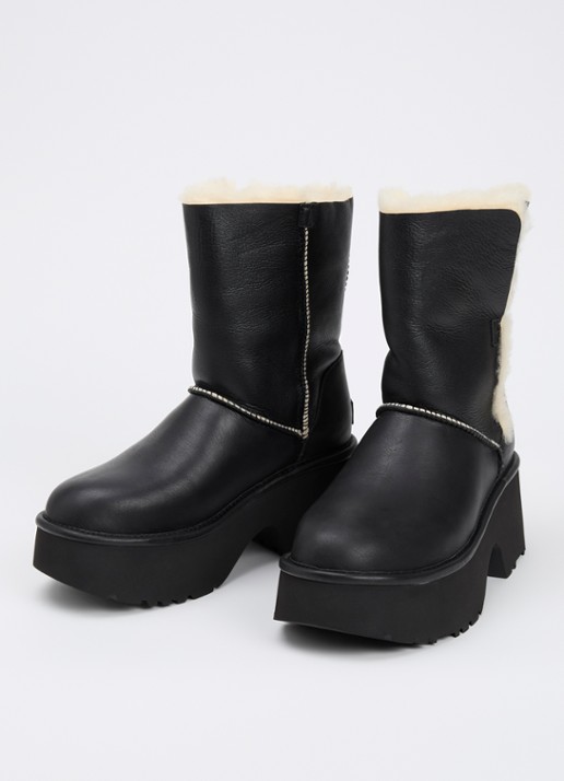 UGG Esmee laars van leer - detail 3 zwart
