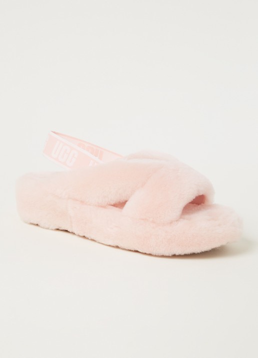 UGG Fab Yeah sandaal van schapenvacht - voorkant 3 lichtroze