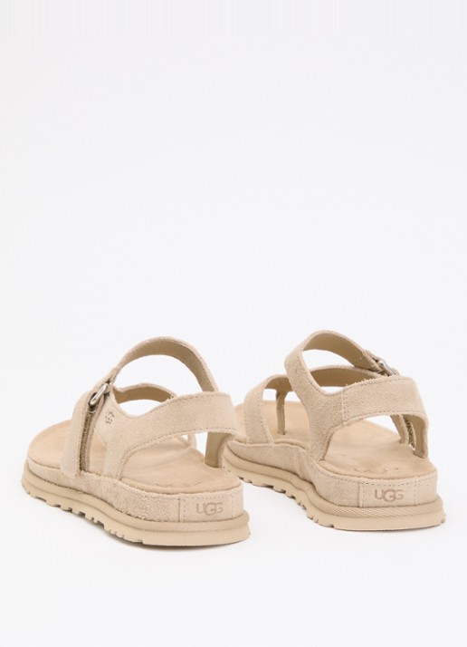 UGG GoldenGaze Toe Post sandaal van suède - achterkant zand