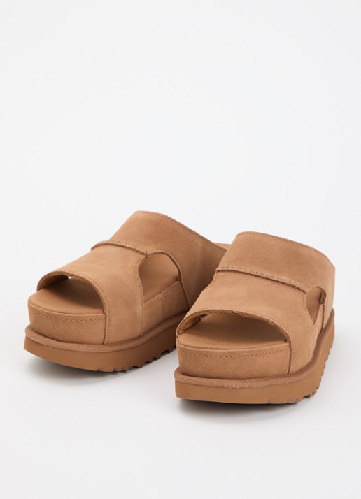 UGG Goldenstar sandaal van suède met plateauzool - detail 3 camel