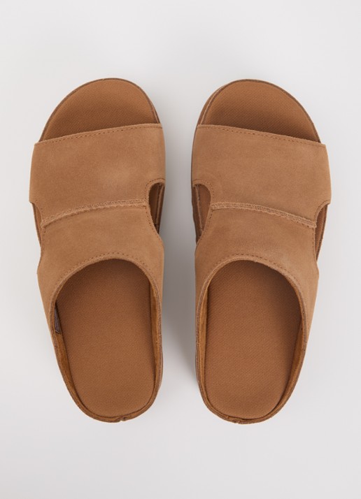 UGG Goldenstar sandaal van suède met plateauzool - detail 4 camel