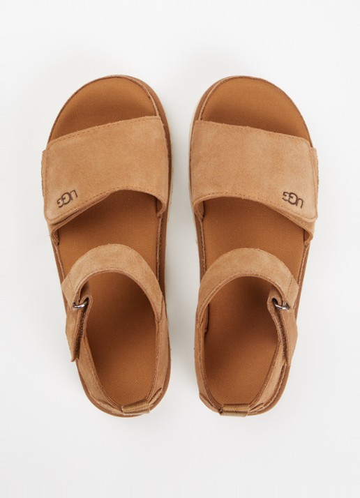 UGG Goldenstar sandaal van suède - detail 3 kastanjebruin