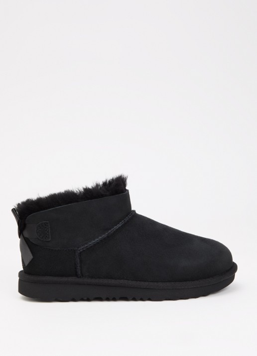 UGG K Ultra Mini Bailey enkellaarsje van suède met strikdetail