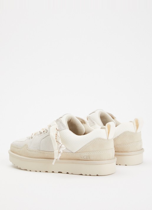 UGG Lo Lowmel sneaker van suède met mesh details - achterkant beige