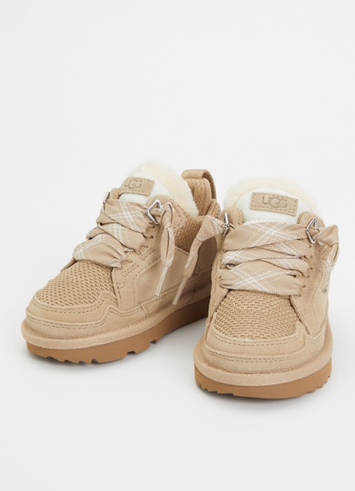 UGG Lowmel sneaker met suède details - voorkant 2 donkerbeige