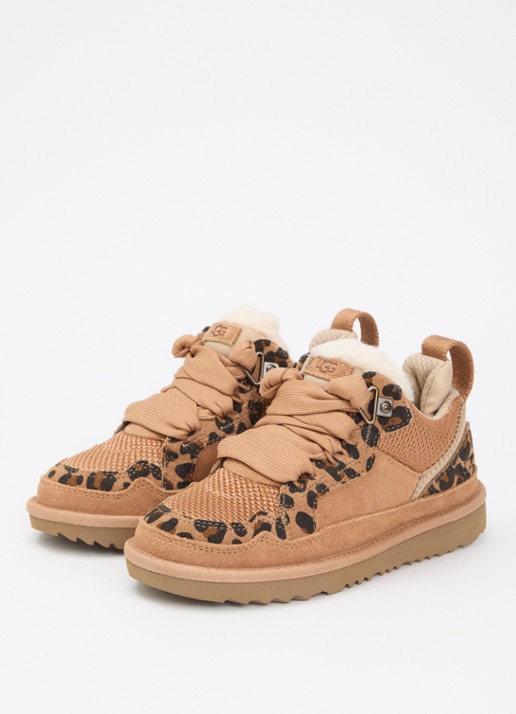 UGG Lowmel sneaker met suède details - voorkant 3 lichtbruin
