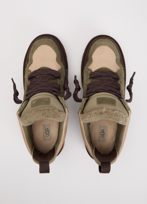 UGG Lowmel sneaker met suède details - detail 3 olijfgroen