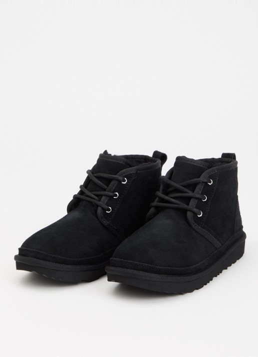 UGG Neumel II veterboot van suède  - voorkant 3 zwart