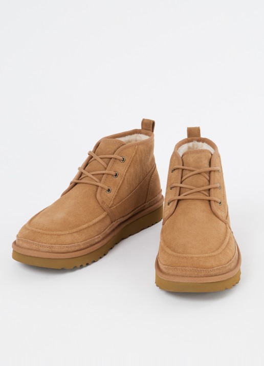 UGG Neumel veterschoen van suède met wol  - detail 3 donkeroranje