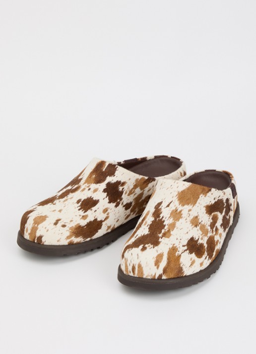 UGG Otzo Western muiltje van leer met ponyhair - detail gebroken wit