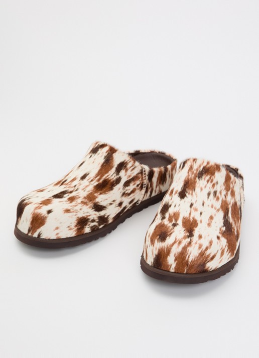 UGG Otzo Western muiltje van leer met ponyhair - detail gebroken wit