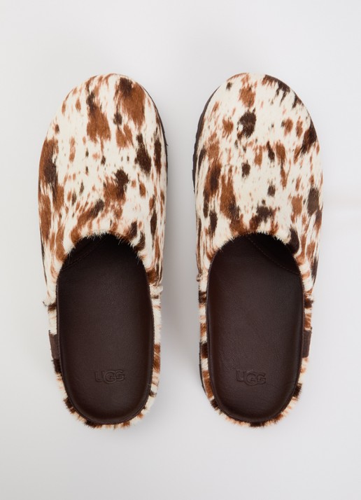 UGG Otzo Western muiltje van leer met ponyhair - detail 2 gebroken wit