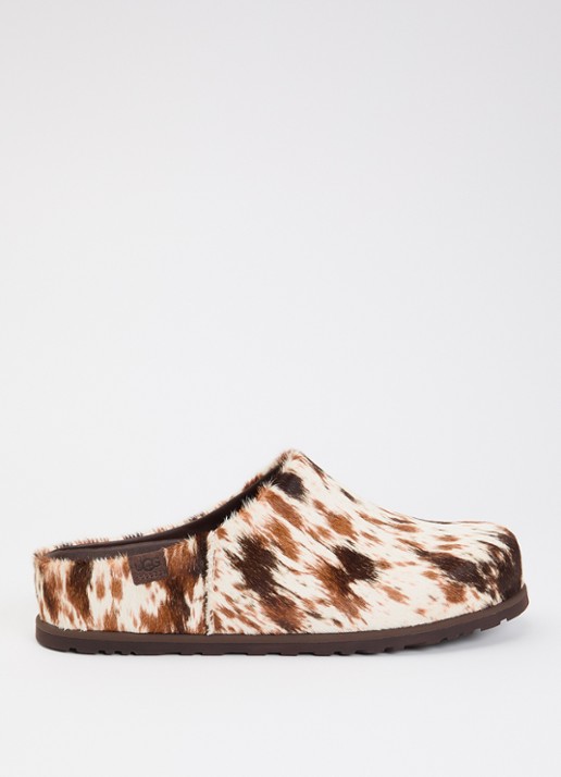 UGG Otzo Western muiltje van leer met ponyhair - voorkant 5 gebroken wit