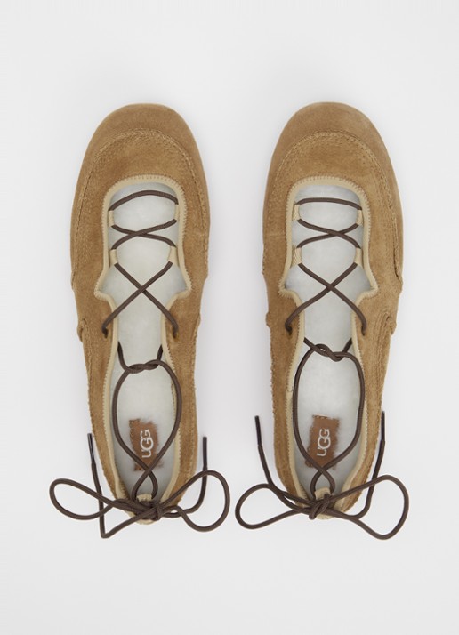 UGG Quill Ballet sneaker van suède - detail 2 bruin