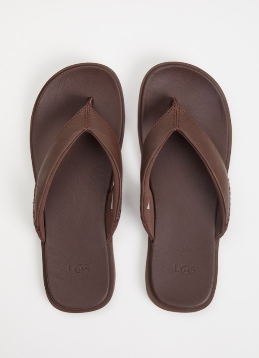 UGG Seaside II Flip slipper van leer - detail 3 donkerbruin