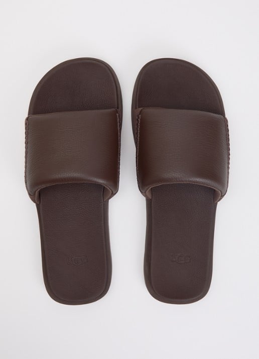 UGG Seaside II slipper van leer met suède details - detail 4 bruin