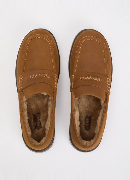 UGG Shep loafer van nubuck - detail 2 kastanjebruin