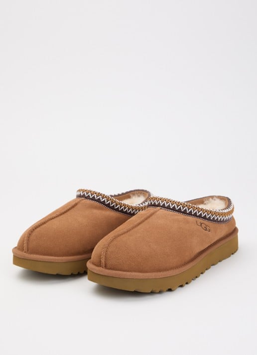 UGG Tasman ll instapper van suède - detail kastanjebruin