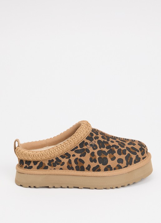 UGG Tazz instapper van suède met panterprint