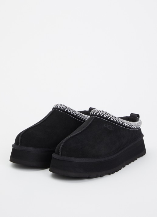 UGG Tazz ll instapper van suède met plateauzool - detail zwart