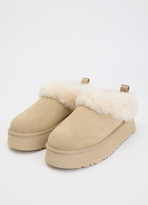 UGG Tazzelle instapper van suède met plateauzool - detail beige