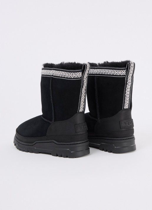 UGG Trailgazer laars van suède met details van leer - achterkant zwart