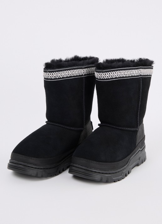 UGG Trailgazer laars van suède met details van leer - voorkant 3 zwart