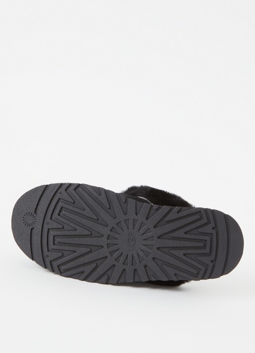 UGG W Disquette pantoffel van suède met schapenwol - detail 4 zwart