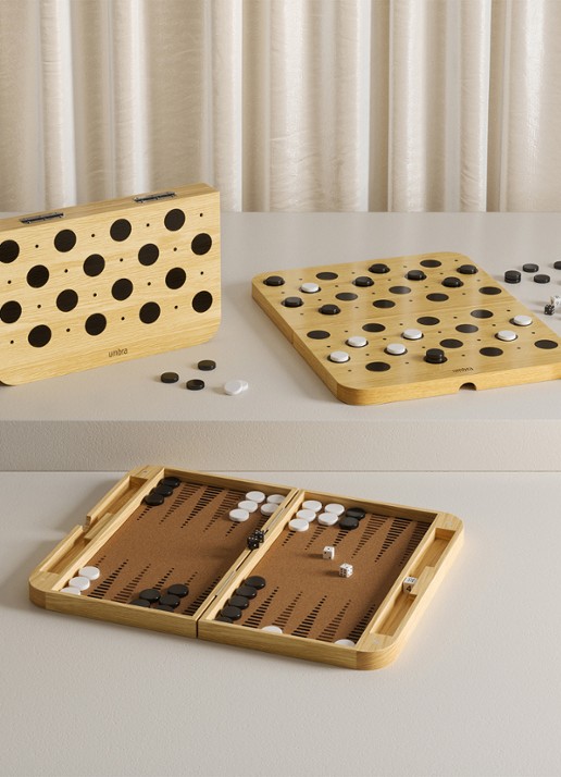 Umbra Blitz backgammon spel - detail 2 bruin
