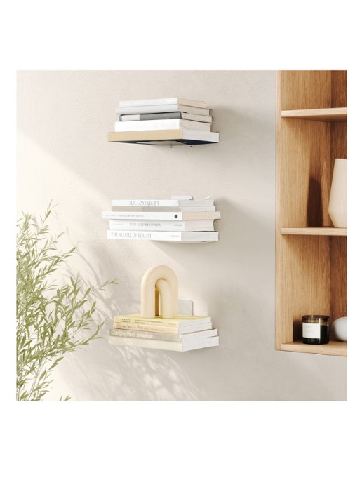Umbra Conceal zwevende boekenplank in 3-pack - achterkant 5 zilver