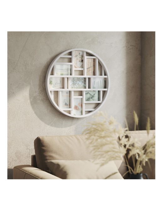 Umbra Luna ronde fotolijst  - achterkant 4 wit